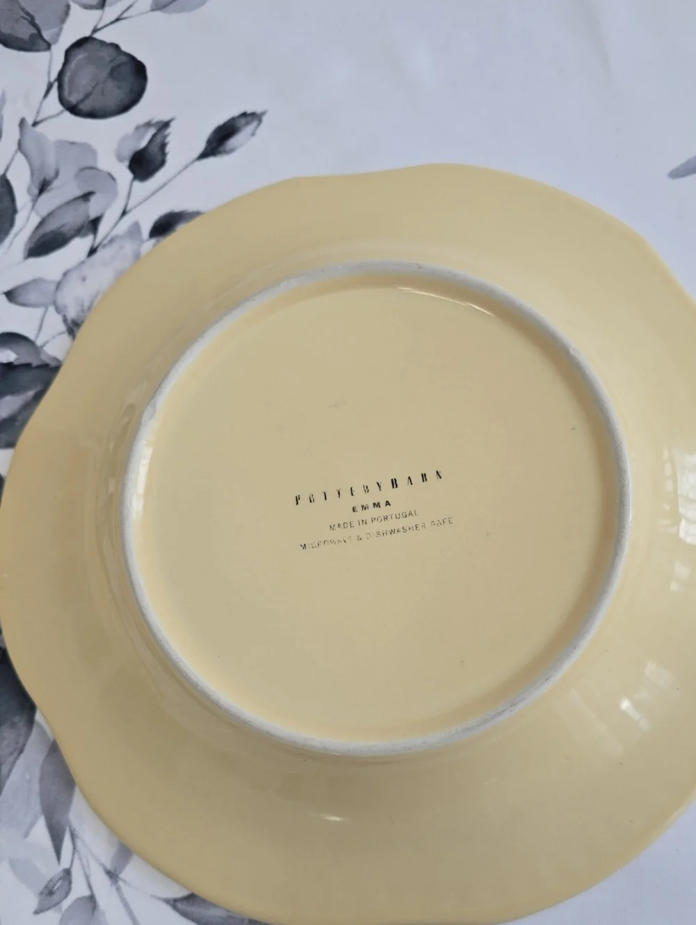 Pottery Barn Emma Beaded Yellow Dinner Plate & Salad Plate Portugal